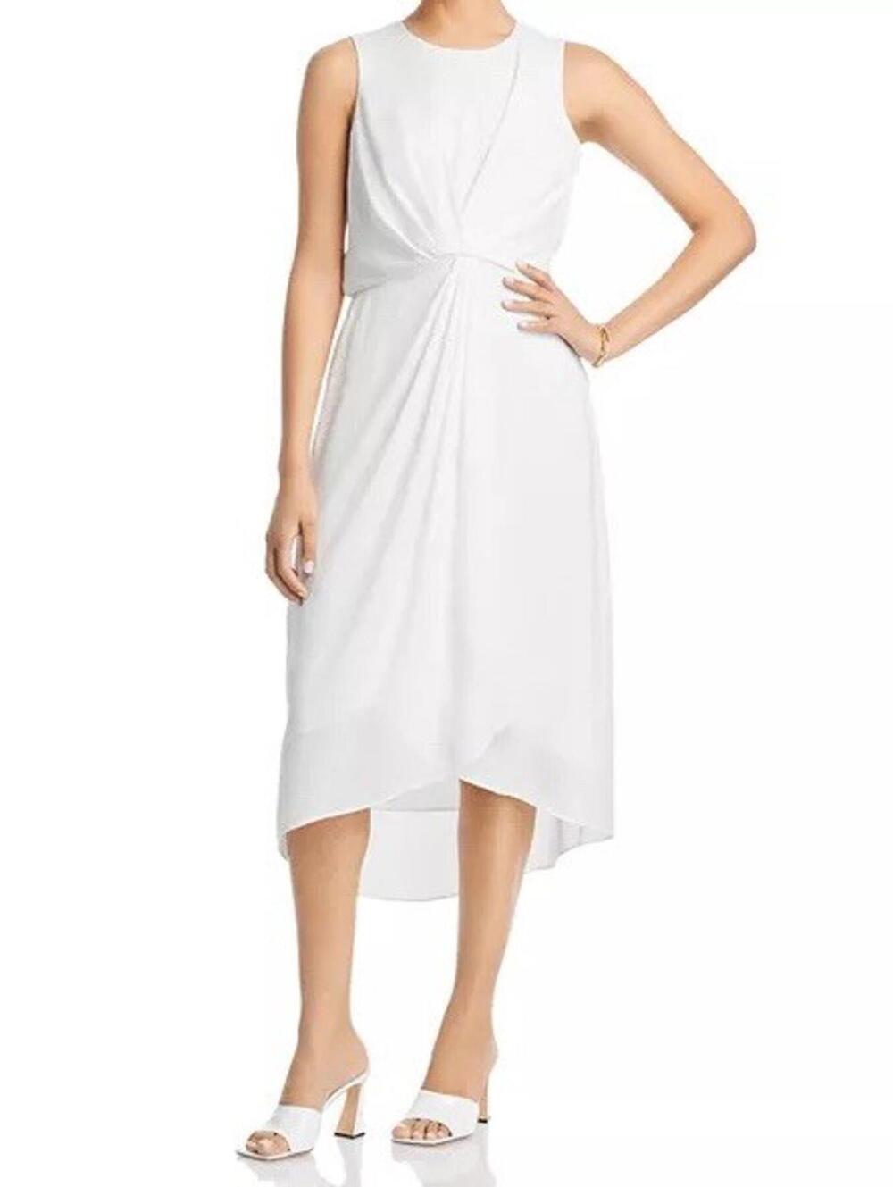 Kobi Halperin Blake Chiffon High Low Dress Women’s Small White Sleeveless Midi
